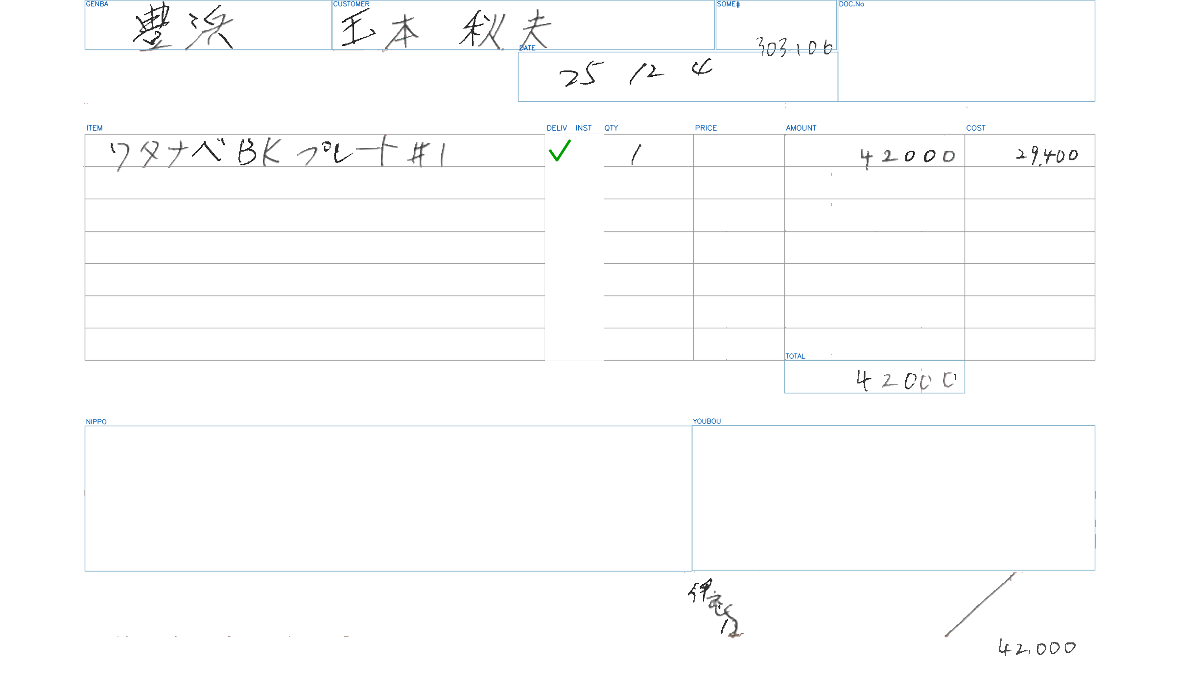 行ごとにバラした画像
